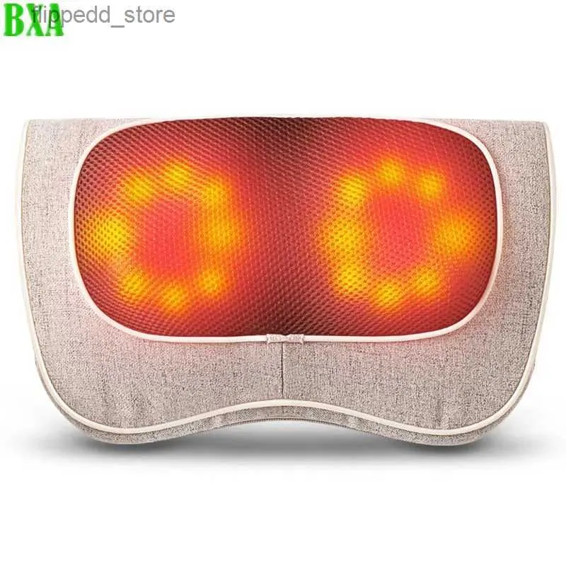 Masajeador de cuello Pillowws Masaje de espalda eléctrico Almohada Vibrante Amasamiento Compresa caliente Alivio Dolor de hombro Relajación multifuncional Masajeador de cintura Q231123