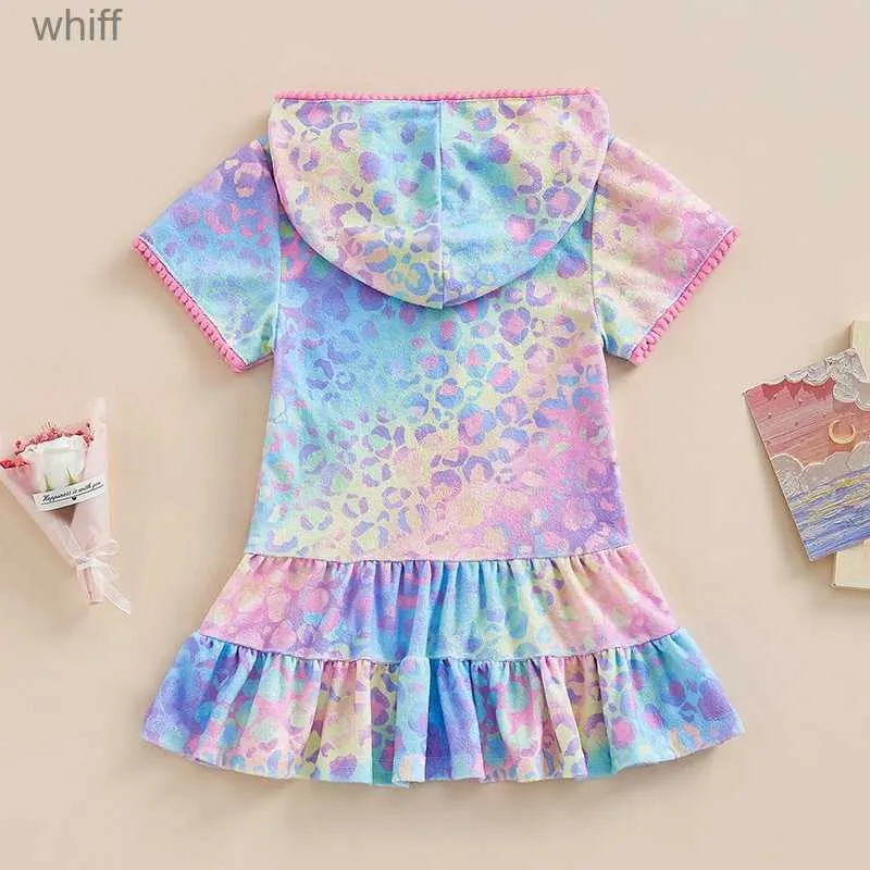 Kids Swim Cover Up Hooded Bathrobe – Zip-Up Terry Beach Dress For Toddler Girls, Absorbent & Cozy