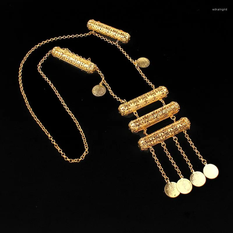 Catene Arabe Collana da donna Gioielli da sposa Moneta turca Accessori pendenti placcati in oro per vintage