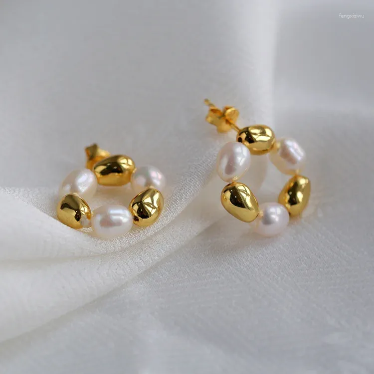 Dangle Earrings Brass Natural Freshwater Pearl Beads Women Jewelry Punk Designer Runway Rare Simply Gown Boho Japan Korean