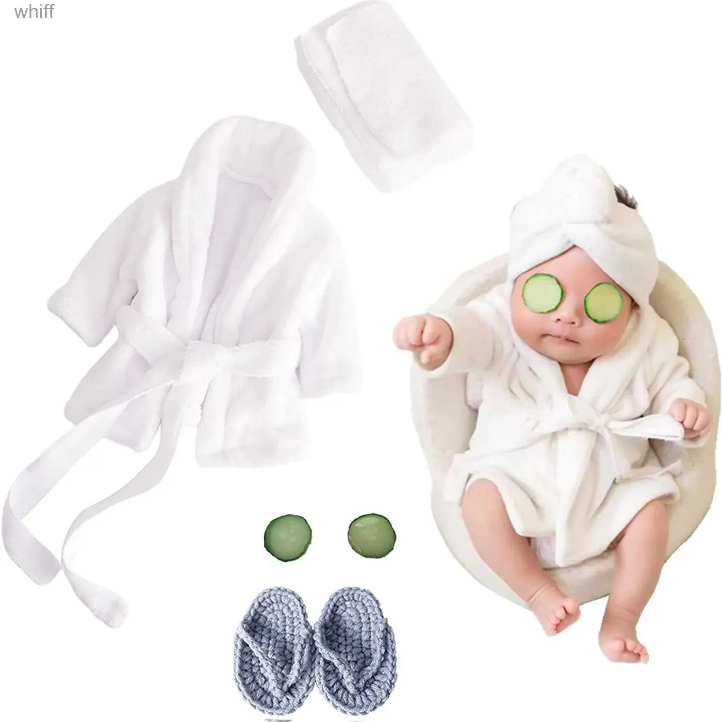 Towels Robes New born Baby Girls Gift Photo Props Soft Bathrobes with Towel Sets for Boys Photography Clothes Set Photo Shoot Shower giftL231123