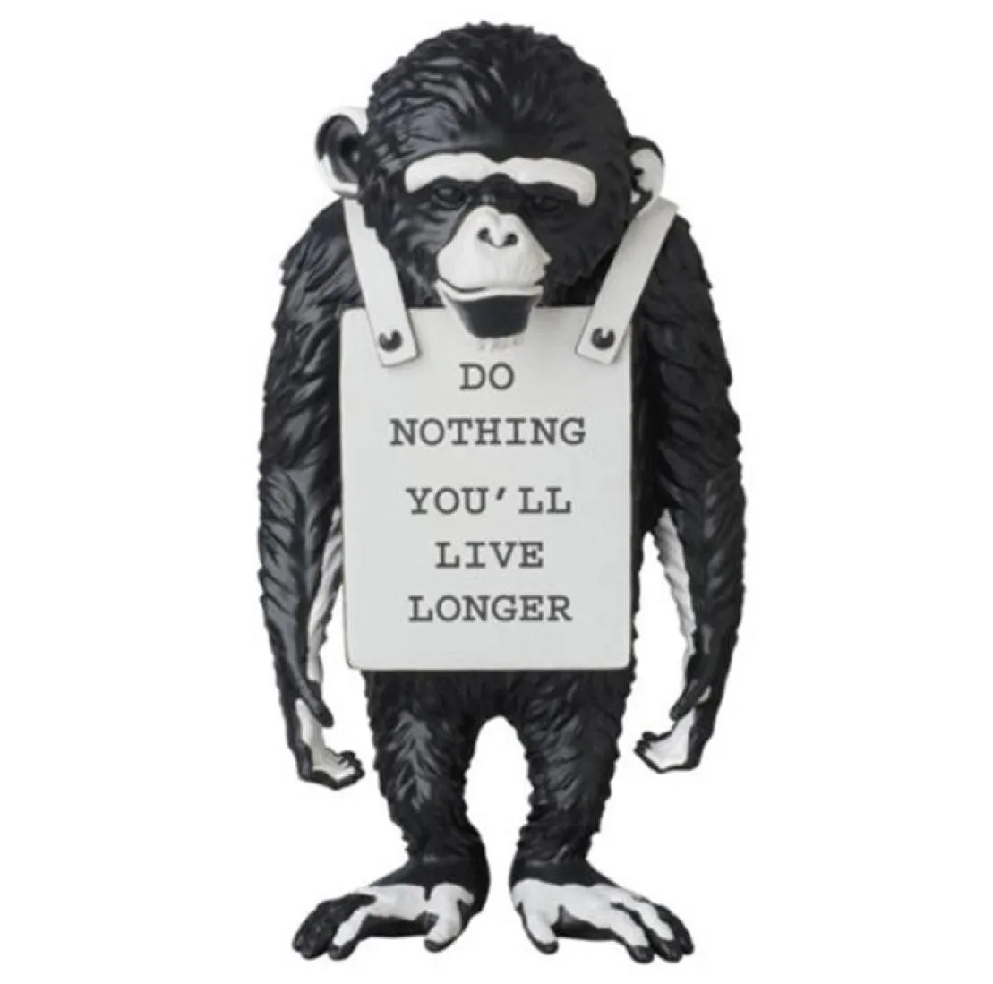 Moderne kunst Banksy Monkey Street zwart-wit aapstandbeeld Creatieve hars ArtCraft Doe niets You039ll Live Longer Ornament3827087