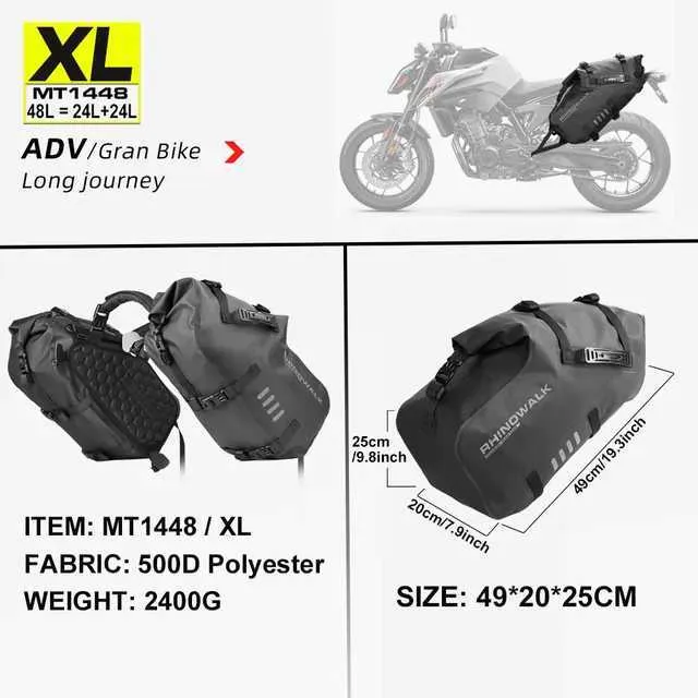Rhinowalk Motorrad Satteltasche 18L (9L*2) Wasserdicht Motor Seitentasche  Gepäcktasche Hecktasche Hinterradtasche : : Auto & Motorrad