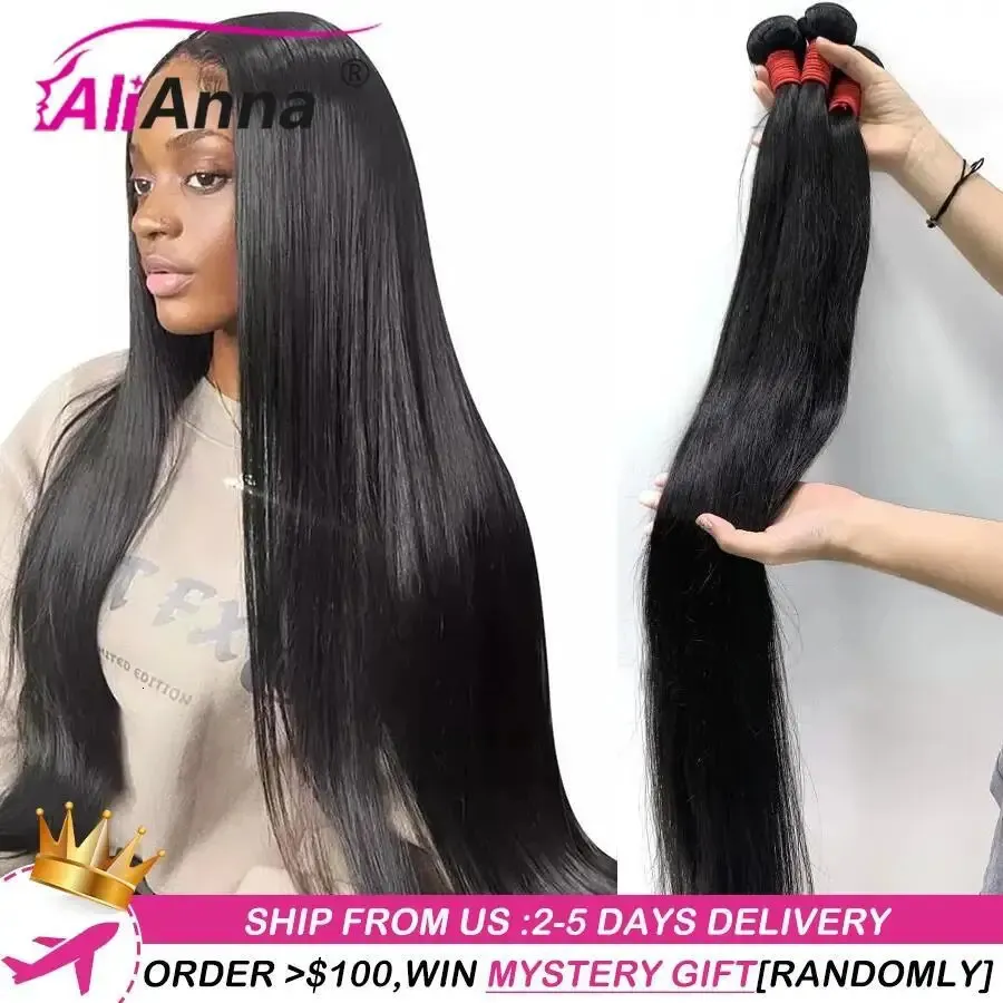 Lace Wigs 10A 36 38 40 Inch Human Hair Bundles Brazilian Hair Weave Bundles Straight Human Hair Bundles 30 Inch Bundles Hair 231122