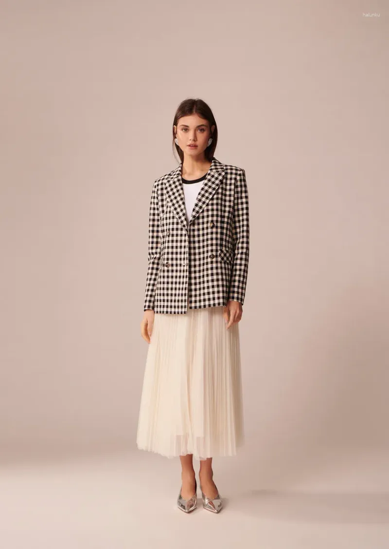 Personalized Plaid Suit Dress Jackets For Women For Women