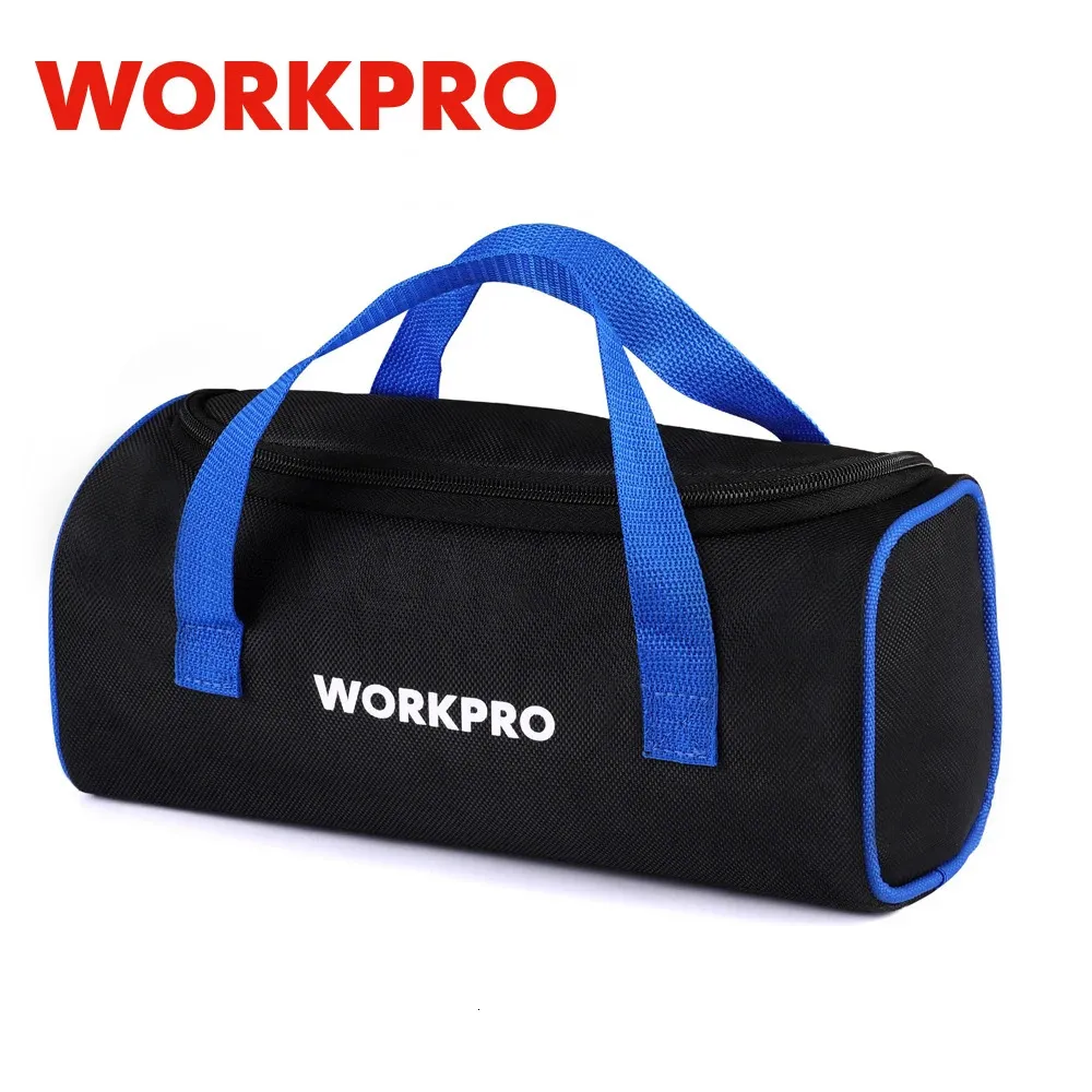 Verktygsväska Workpro Electrician Tool Bag Multifunktionell stark och hållbar Oxford -förtjockad träbearbetning Lagring Portable Handheld Bag 231122