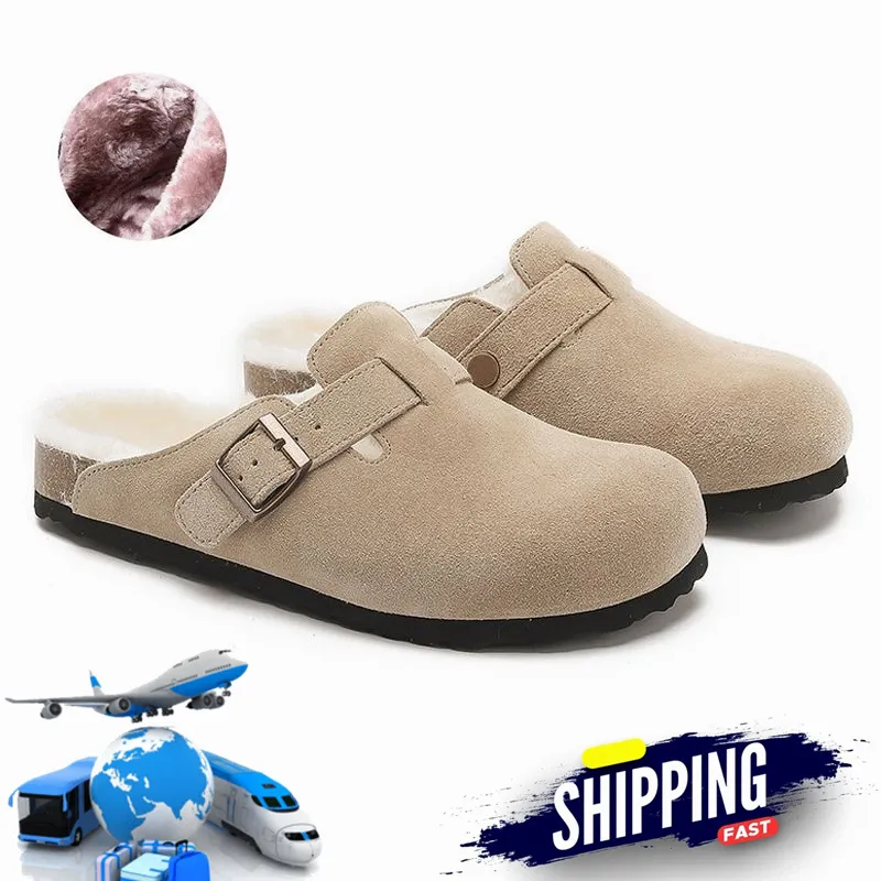 2024 مصمم النعال غرفة النعال des chaussures birkenstosed slides mule House Sandals Birkes Mens Boston Boston Genuine Leath