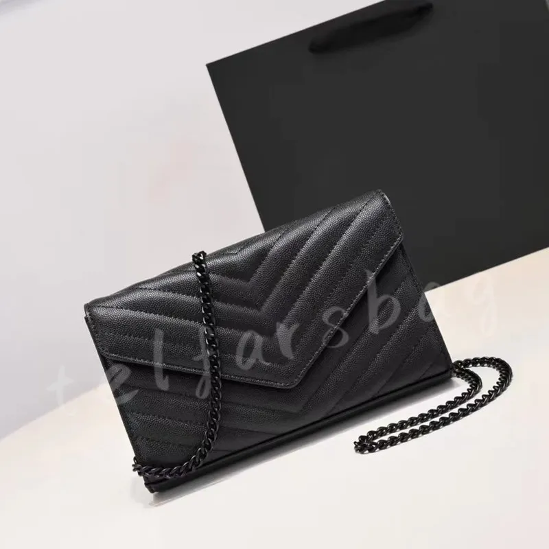 Fashion Woc Chain Designer Donna yslii Borsa Donna Borsa a tracolla Borsa a mano Scatola originale Vera pelle Cross Body Flap Chiusura magnetica Borsa