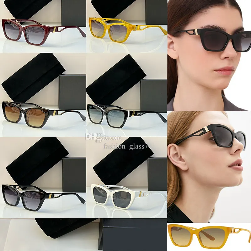 Designerskie kobiety prostokątne koty okulary mody kolorowe soczewki luksusowe metalowe nogi literowe wysokiej jakości odporne na okulary przeciwsłoneczne UV400 z pudełkiem DG6155