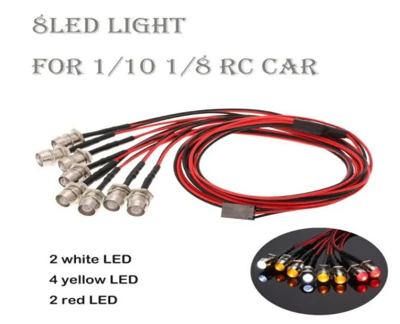 パーティーマスクCompuda 8 LED 5mmライトキット110 18 Traxxas HSP Redcat D90 RC Crawler Accessory4778165