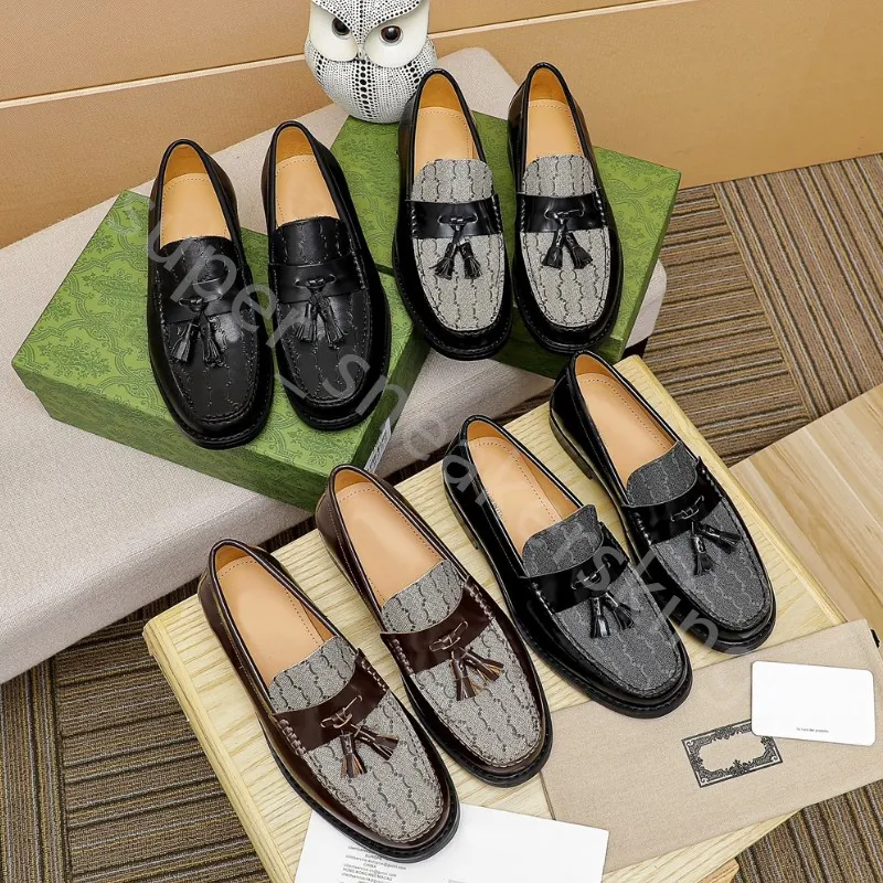 Nya män loafers klär skor klassisk cowhide mules Princetown Mens varumärke Trample Lazy Flat Shoes With Box Storlek 38-46