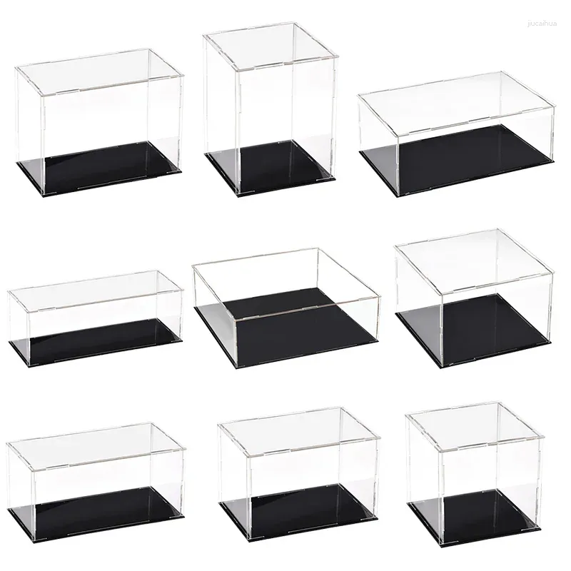 Decorative Plates Clear Acrylic Display Case Box Dustproof Storage Countertop Protection Showcase Cube Figures Collectibles Model Toy Show