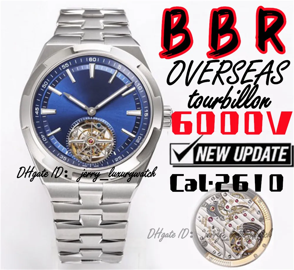 BBR Luxury Men's Watch Offeasseateasseateass 6000v ، Cal.2160 Movement Movement ، 42.5x13.5mm Mistal Crystal Mirror! 316L من الصلب الناعم ، شريط الفولاذ الفضي