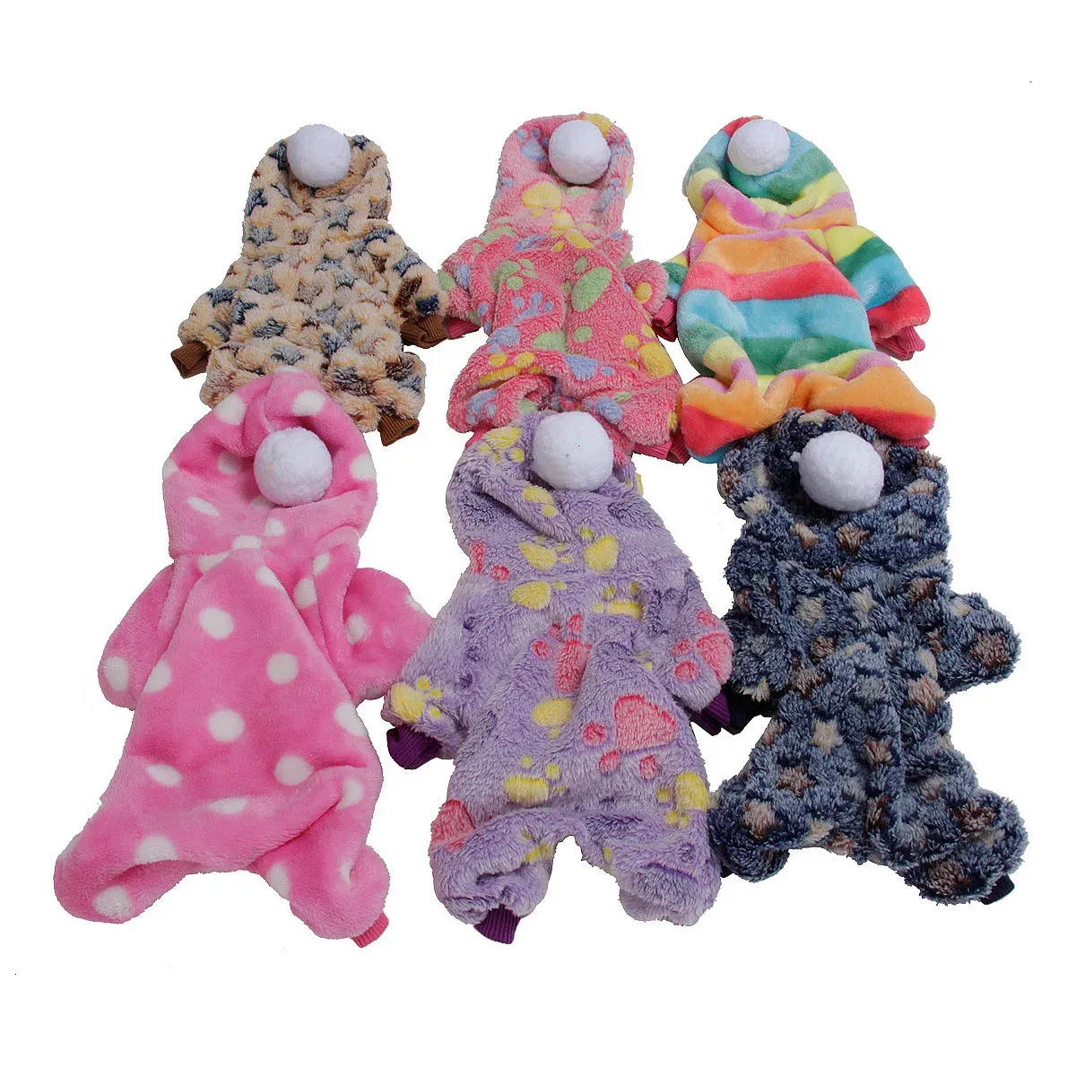 Hundkläder kläder pyjamas fleece jumpsuit vinterkläder fyra ben varm husdjur outfit liten stjärn kostym 231123