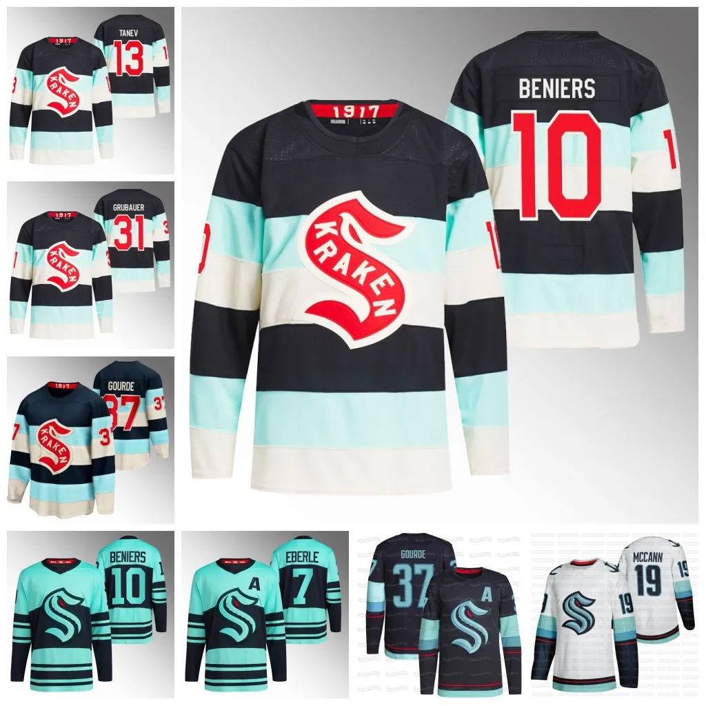 Maglia Seattle 10 Matty Beniers 2024 Winter Classic Kraken Andre Burakovsky Jamie Oleksiak Jared McCann Eberle Adam Larsson Vince Dunn Yanni Kailer Yamamoto