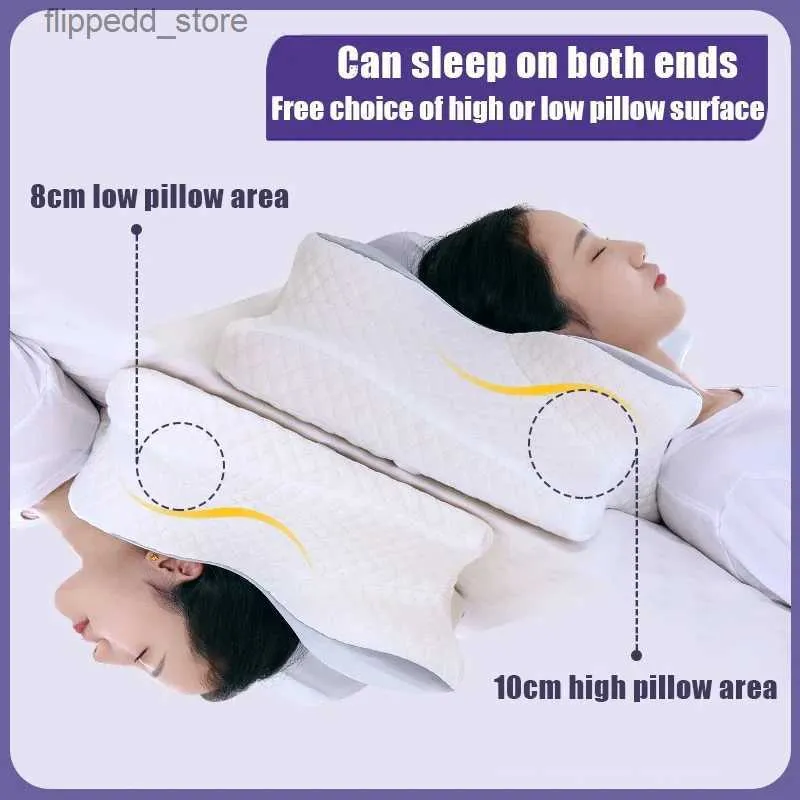 Massageando travesseiros de pescoço travesseiros cervicais anti ronco para dormir - travesseiro ergonômico de suporte de pescoço Q231124