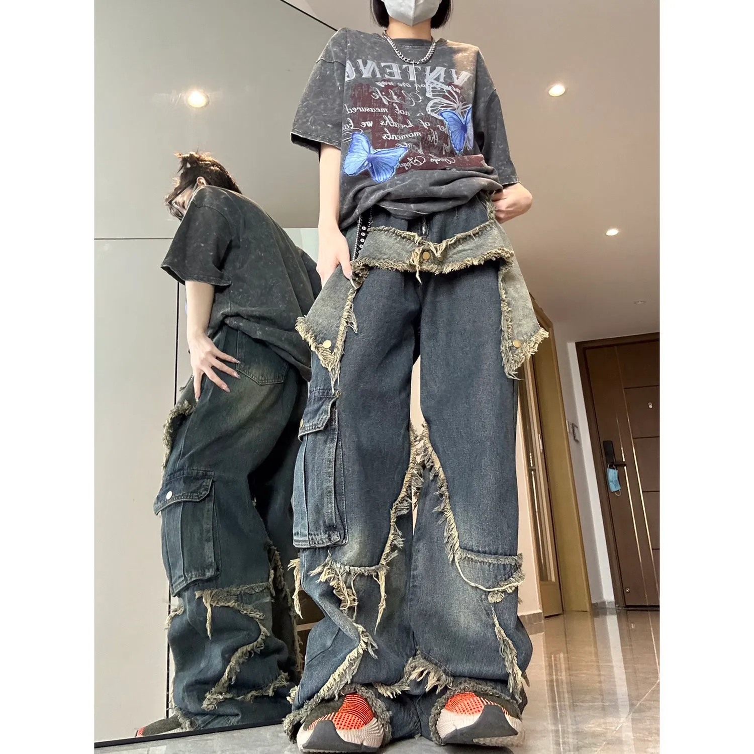 パンツ 90s kinky star patchwork flare denim y2k 813W2uNmdhL._AC_SL1500_.jpg