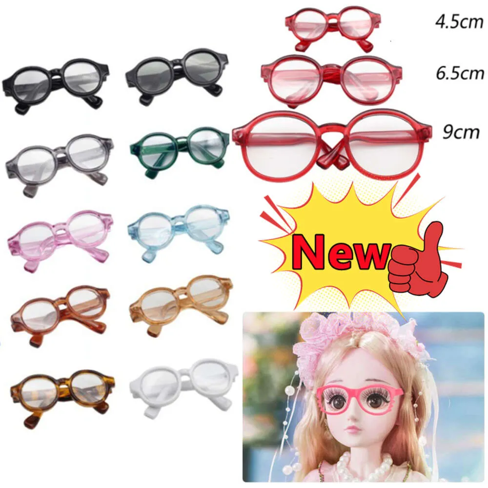 New Newest BJD 4.5cm 6.5cm 9cm transparent Plastic Glasses For 1/8 1/6 1/3 BJD Blythes MSD SD Plush EXO Doll sunglasses Accessories