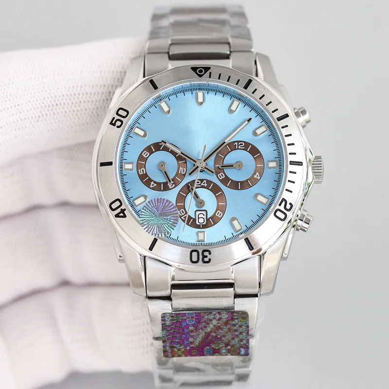 Alle wijzerplaten Working Heren Watch 9100 Automatische mechanische lichtpolsatches 40 mm Sapphire Designer horloges waterdicht 904L roestvrij staal Montre de Luxe