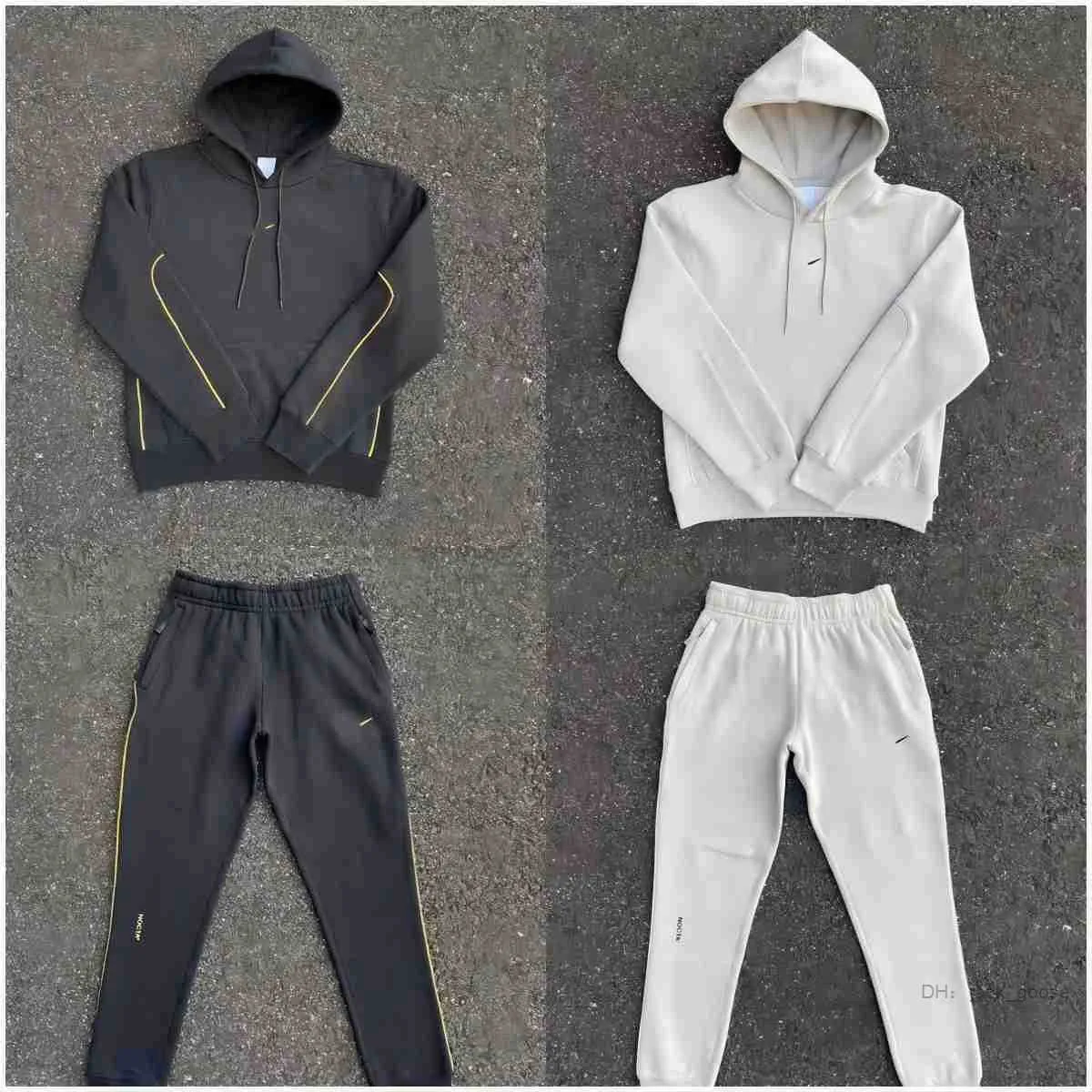 Nocta Mens Sports Trackuit Tech Fleece Designerフーディーパンツセット2ピーススーツ男性女性フード付きセクターTechFleeceズボンスーツ226フリースs