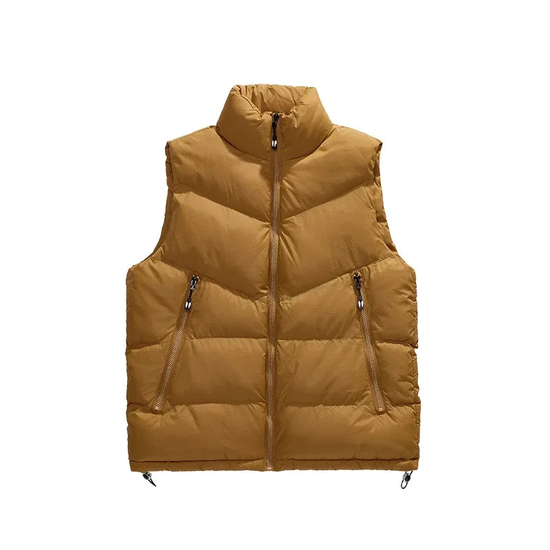 Chaquetas para hombre Chaqueta Abrigos cálidos de invierno para hombres Chaleco con cuello levantado engrosado Abrigo con cremallera sin mangas acolchado de gran tamaño 231123