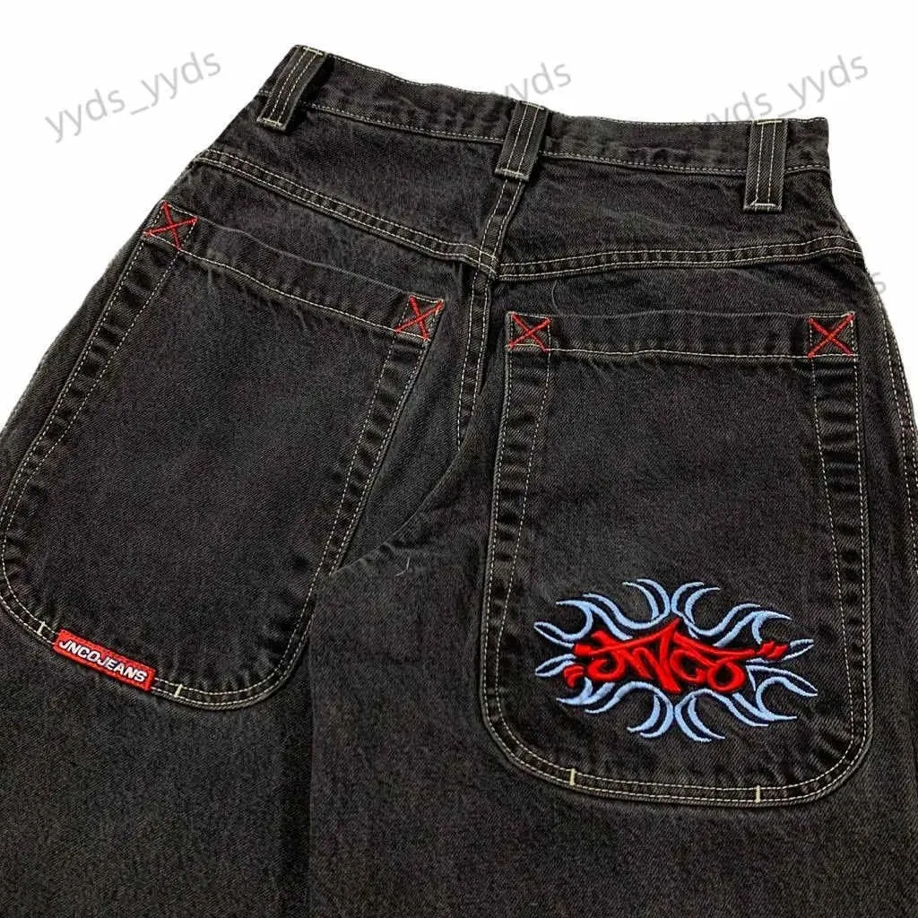 Jeans da uomo Streetwea JNCO Jeans Y2K Harajuku Hip Hop Retro Lettera Grafica ricamata Jeans larghi Pantaloni denim Uomo Donna Goth Pantaloni larghi T231123