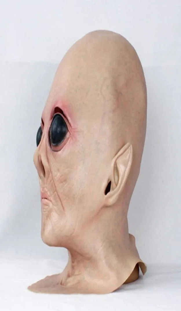 Realistic UFO Alien Head Mask Latex Creepy Costume Party Cosplay7904150