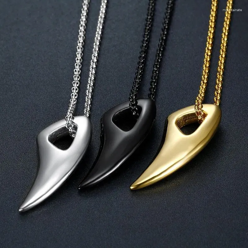 Chaînes Fashion Y2K Collier pour hommes Design Punk Pendentif Titanium Hommes Wolf Tooth 2023 Tendance Cadeaux