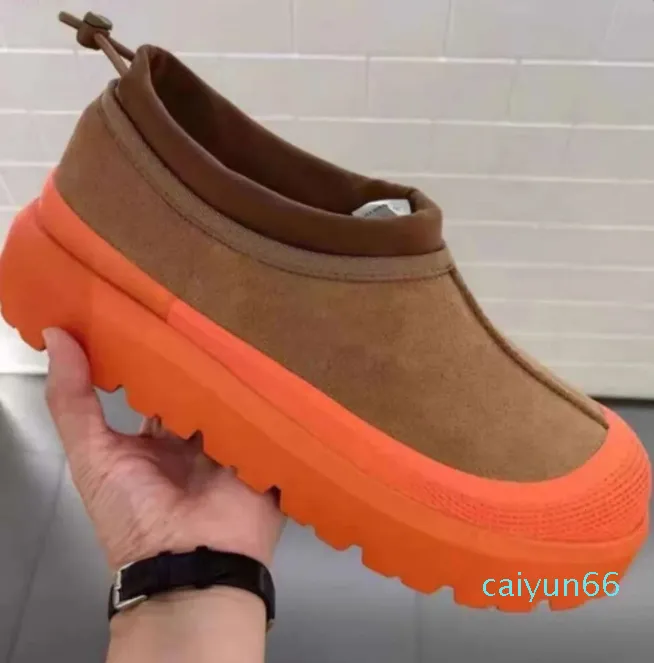 Klassisk ultra mini stövlar snö boot plattform korta kvinnor män päls fårskinn kastanj sand senapsfrö beige australisk vinter fotled