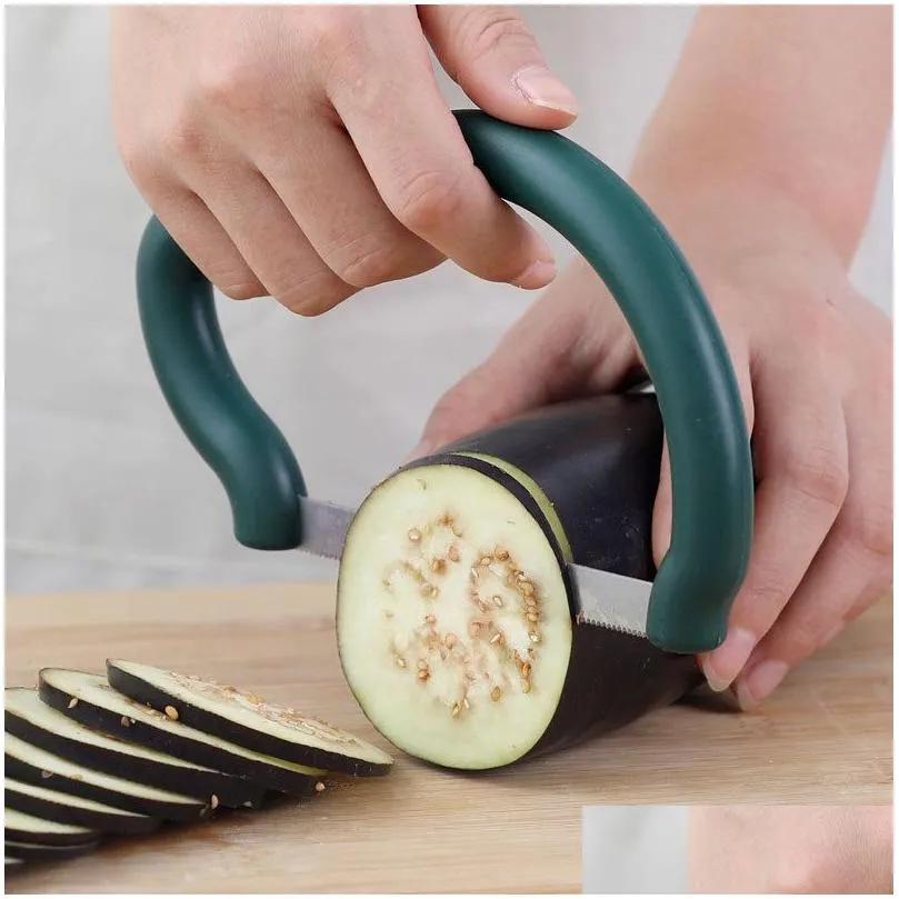 Fruit Slicer Handheld Salad Tool Portable Creative Potato Tomato Cucumber Fruit Cutter Banana Ham Kitchen Vegetable Tools Q765