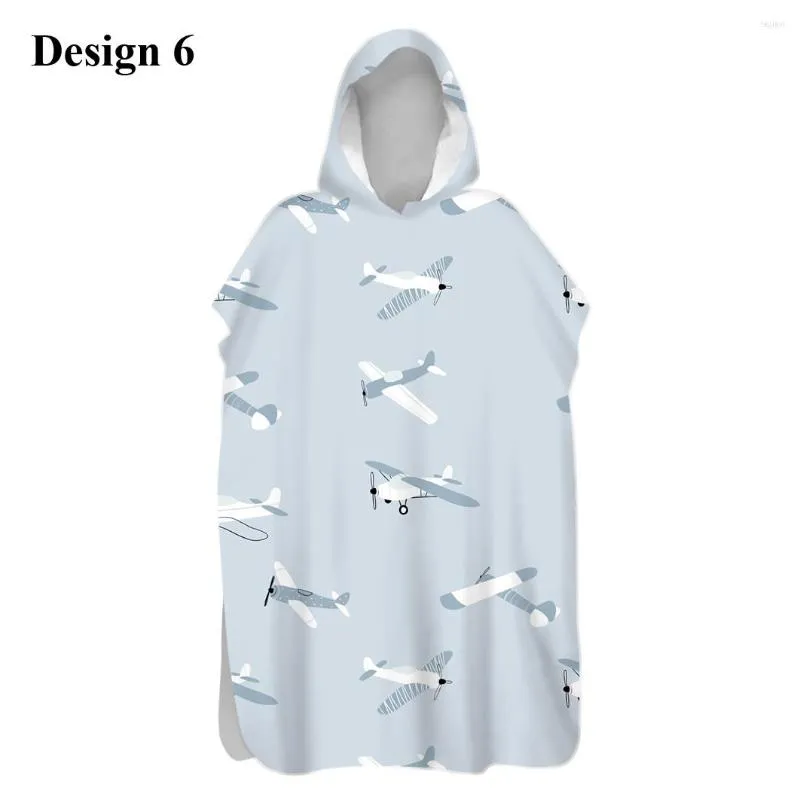 Childrens Hooded Towel Air Plane Helicopter Stars Adult Kid Sand Free ...
