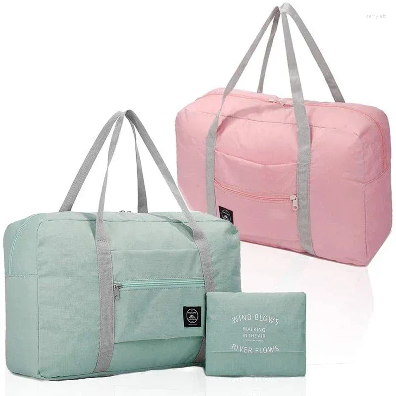 Duffel Bags Nylon fällbara resor unisex stor kapacitet väska bagage arrangör kvinnor vattentäta handväskor män