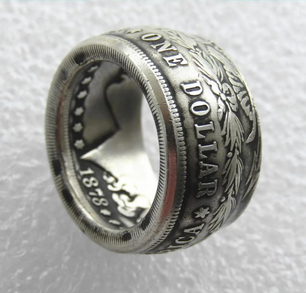Selling Silver Plated Morgan Silver Dollar Coin Ring 039Heads039 Handmade In Sizes 816 high quality7031391
