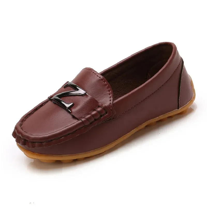 Laarzen Candy s Jongens Leren Schoenen Kinderen Casual Sneakers Loafers Flats met Metalen Decoratie Peuters Grote Kinderen 231122