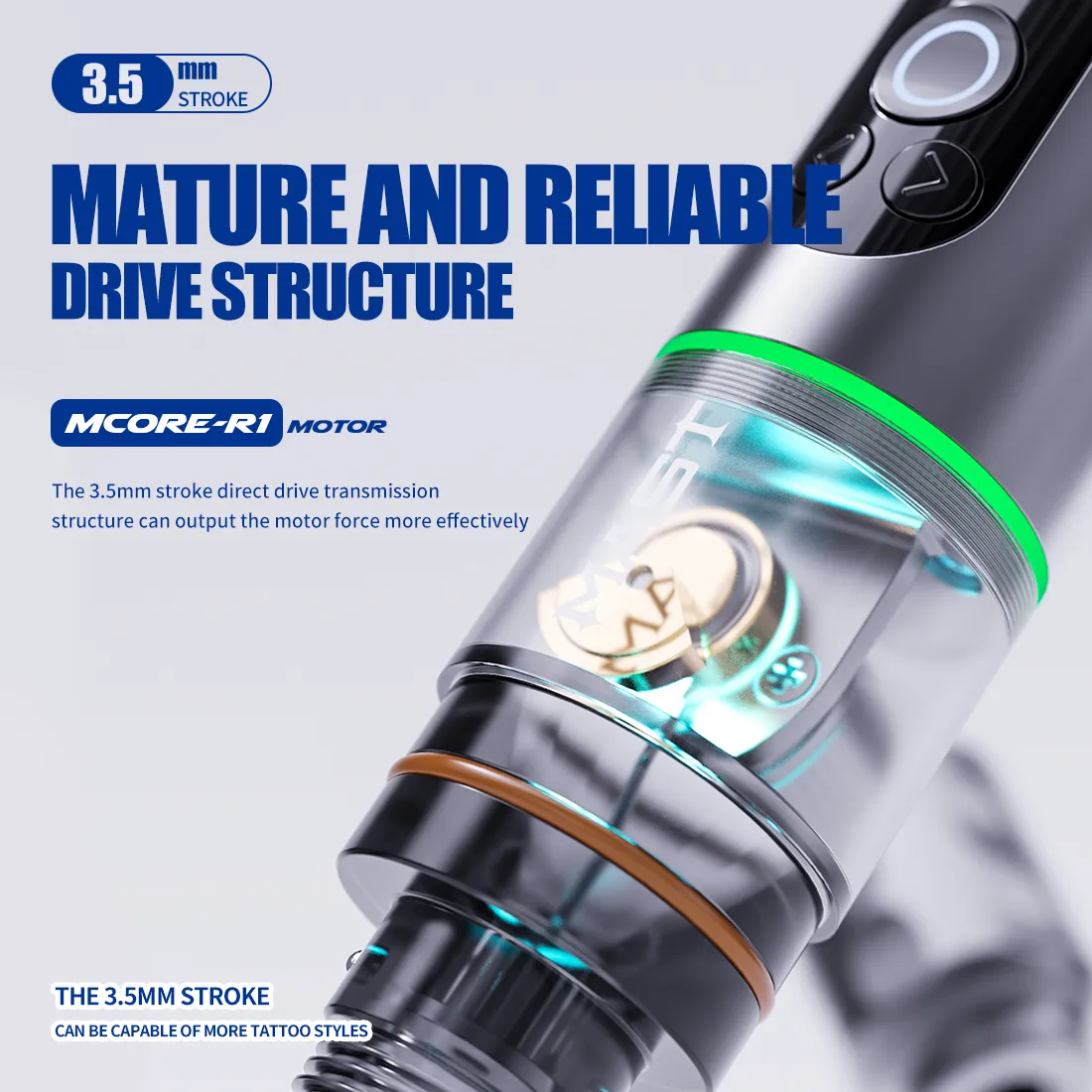 MAST ワイヤレスタトゥーマシン ブラシレスモーター LEDディスプレイ