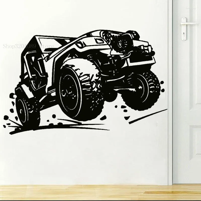 Muurstickers creatief voertuig racen auto sticker baby slaapkamer woonkamer huis decor sticker sticker verwijderbare stencil muurschildering cn151