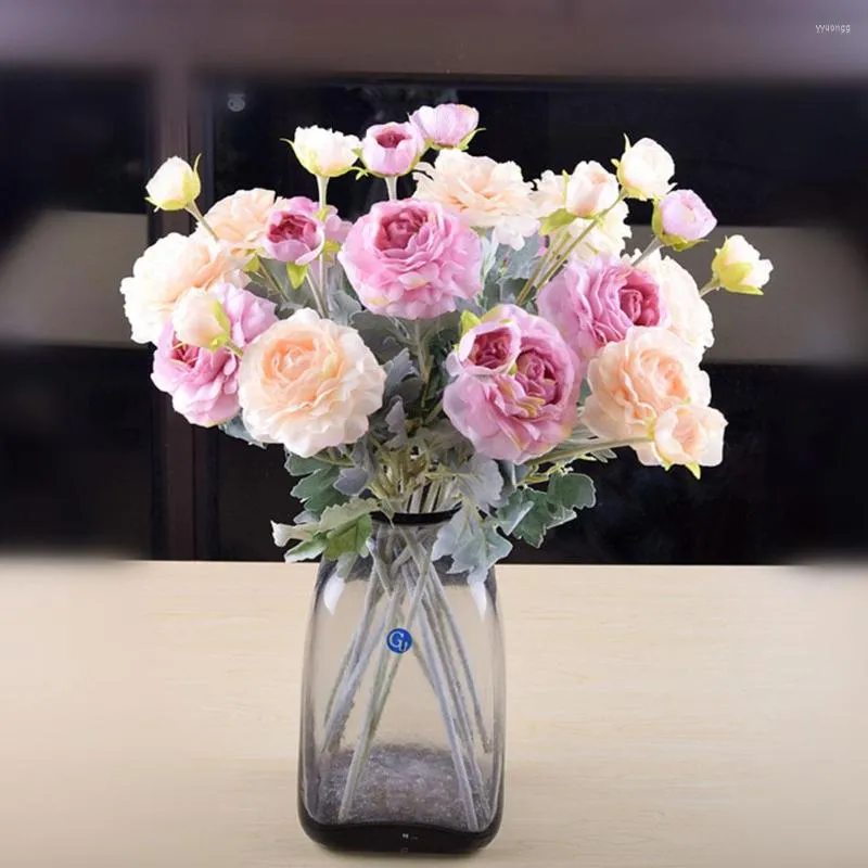 Decorative Flowers 48cm 2 Heads Artificial Flower Elegant Home Decor Table Centerpiece Living Room