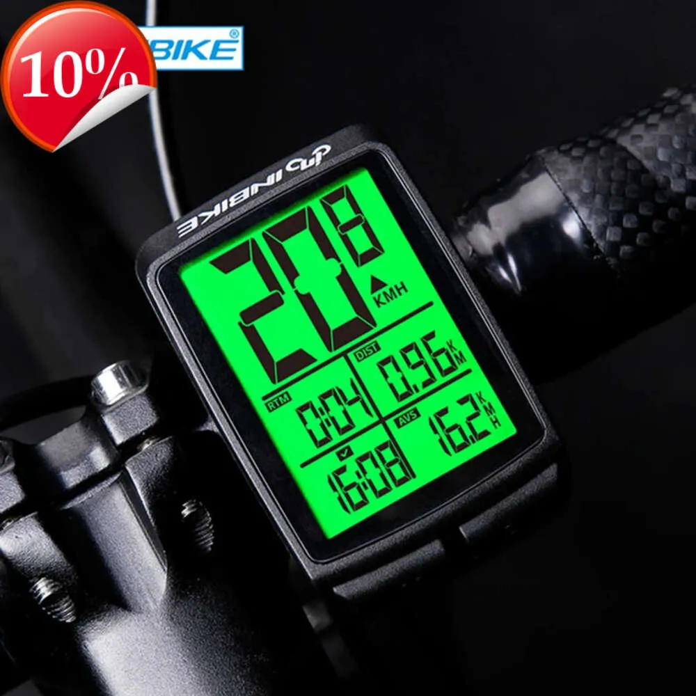 Nieuw INBIKE Nieuwe fietscomputer Fiets Draadloos en bedrade stopwatch MTB Fietsen Kilometerteller Snelheidsmeter Multifunctionele LED-achtergrondverlichting