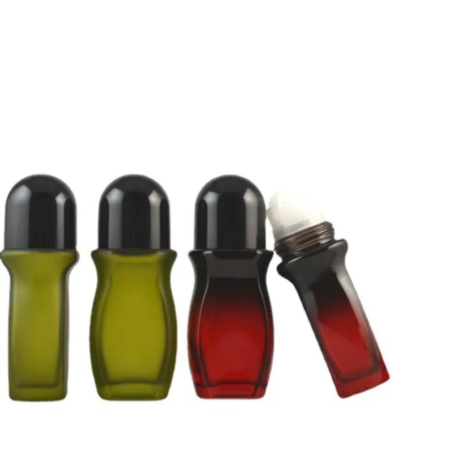 50ml Glass Roll-On Deodorant Bottles Glass Tumbling Pain Bottle Fragrant Body Dew Bead Bottle For Natural Deodorant