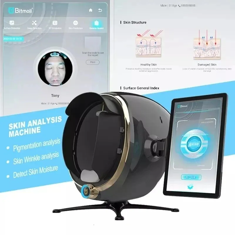 Epilator 3D Skin Scanner Care Analyzer Monitor Machine Magic Mirror Portable Testing English Detector Face Camera Test Analysis 231123