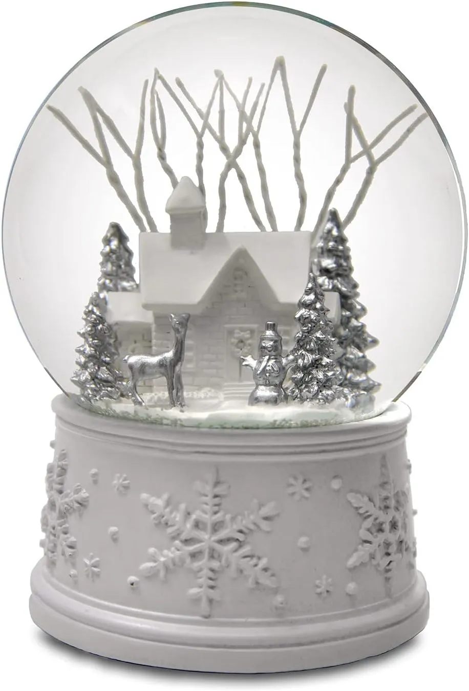 Globo de neve de Natal branco de 100 mm da The San Francisco Music Box Company