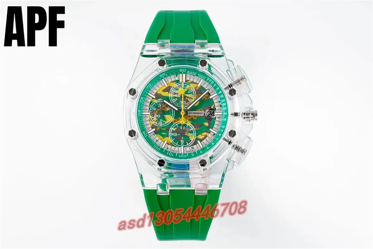 APF Mens Watches Offshore Series Sparta Gift Tape Sunshine Yellow verkleuring Groene Dragon Designer Watches