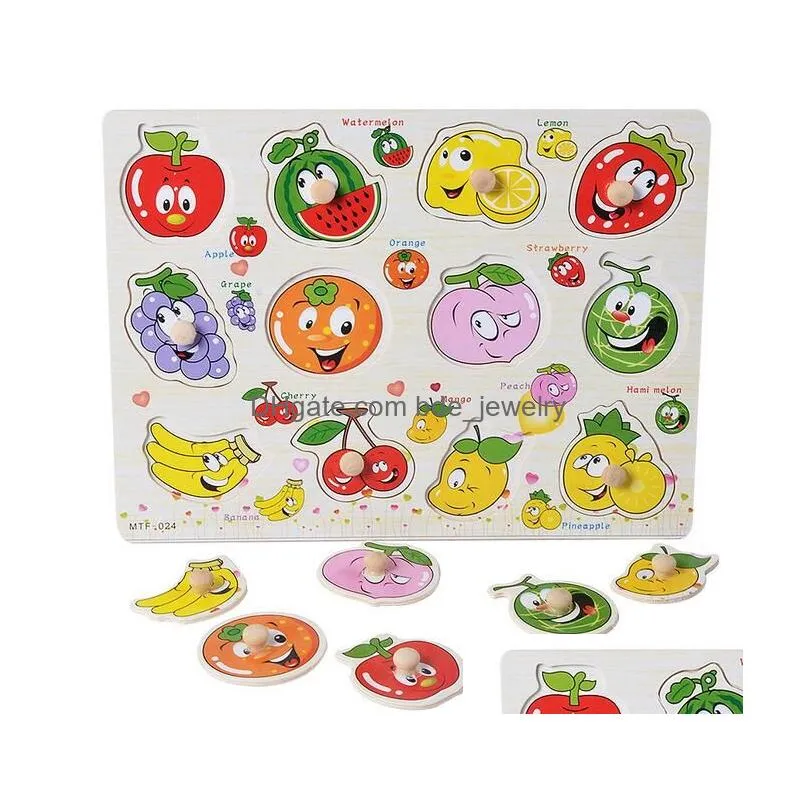 recognize puzzle montessori toy wooden 3d puzzles wooden chopping boards cartoon animals puzzle jigsaw game toys for kid early learning educational toys model