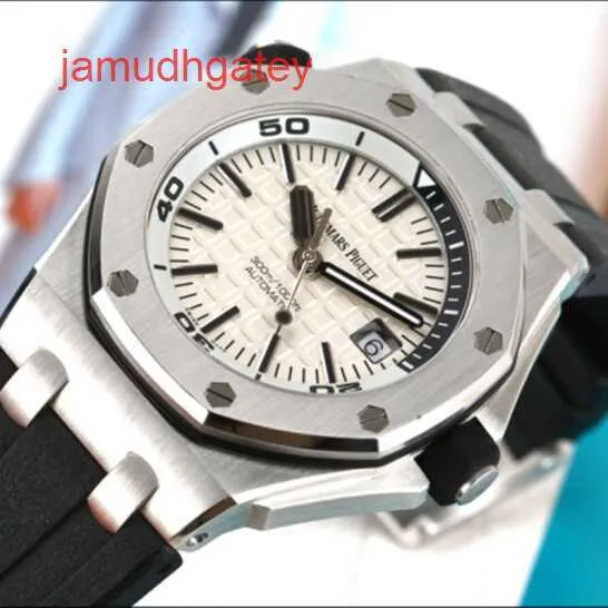 Ap Swiss Luxury Watch Royal Oak Offshore Series 15710st A002ca.02 Relógio de pulso de precisão em aço com placa branca relógio masculino