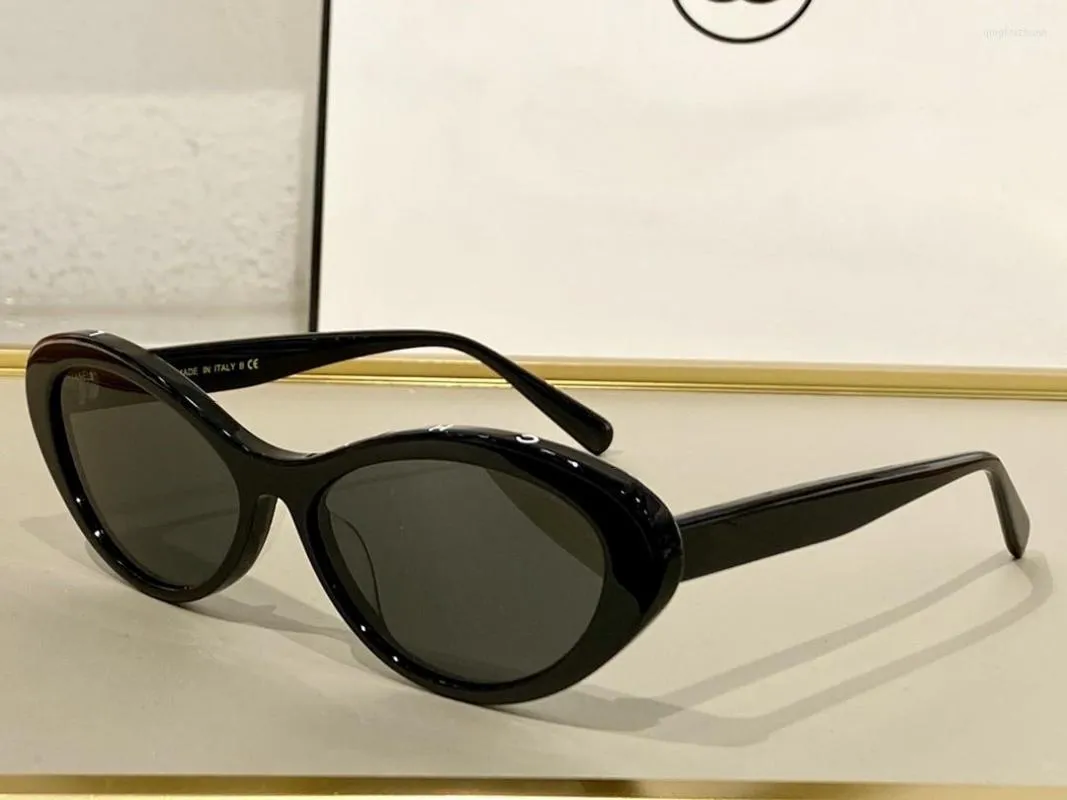 Luxe zonnebril Italië Dames 5416 Acetaatframe Elegant Cat Eye Eyewear Designer vrouwelijke vintage trendy modeglazen asyj01