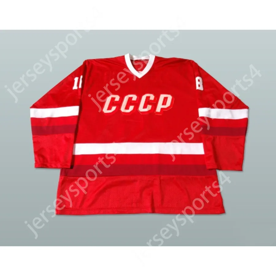 Custom SERGEI VOSTRIKOV RUSSIAN CCCP HOCKEY JERSEY NEW Top Stitched S M