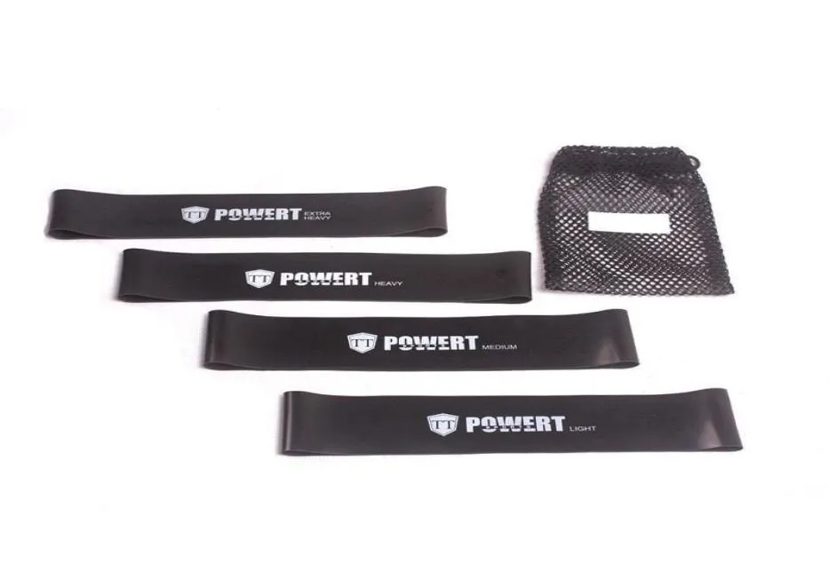 Set Of 4 Black Colour YOGA Heavy Duty Resistance Bands Fashion Sports Loop Power GYM Workout Exercise Fitness4658019