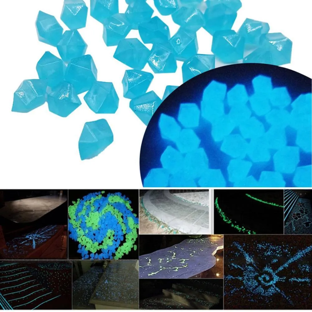 Glow In The Dark Stones Pebbles Decorative Luminous Stones Glow Rocks Pebbles For Garden Pathway Fish Tank Aquarium Green
