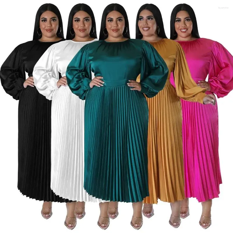 Vêtements ethniques Femmes Eid Robe musulmane plissée Abaya Ramadan Maroc Robes de fête Dubaï Abayas Kaftan Robes Arabe Manches longues Maxi