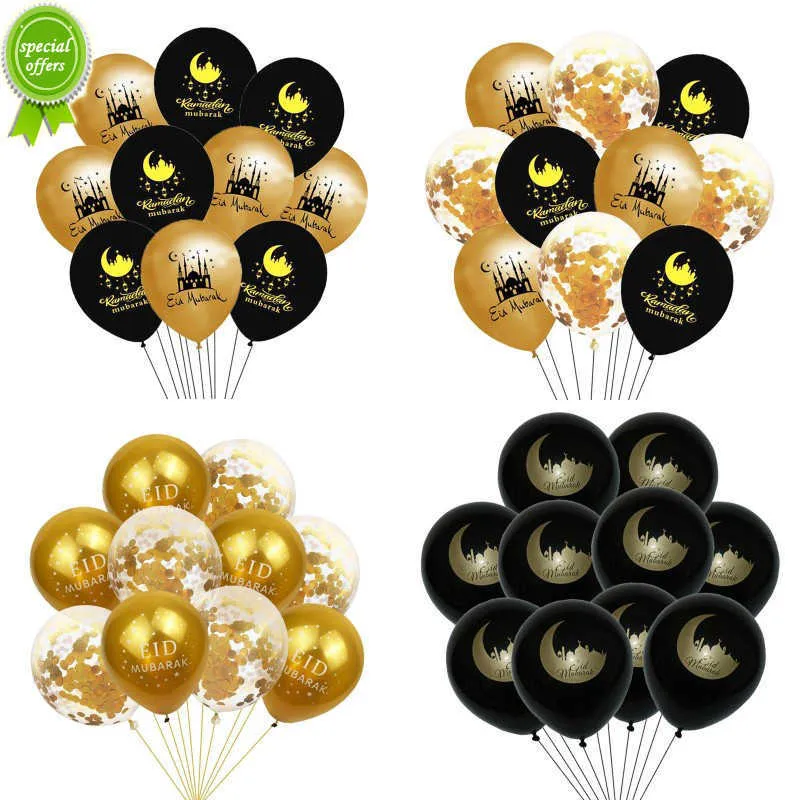 Nuovo palloncino in oro nero Eid Mubarak 2023 Ramadan Decorazione per la casa Islamico Eid al-fitr Aid Mubarak Kareem Islam Rifornimento del partito musulmano